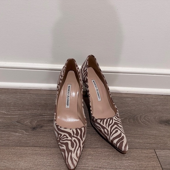 Manolo Blahnik Zebra Striped Pumps - Picture 1 of 4